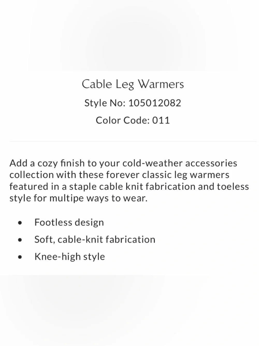 ▪️NWT Free People Cable Leg Warmers